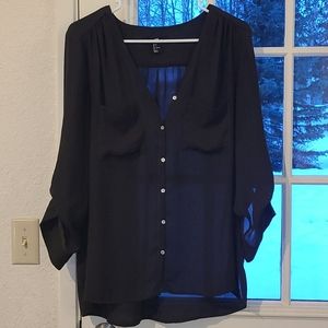 H&M sheer button up blouse